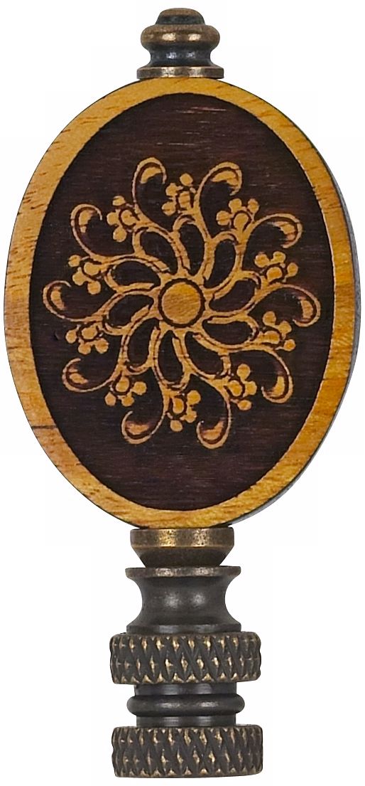 Carved Wood Lamp Shade Finial