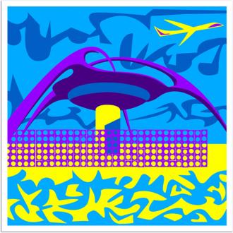 LA Jet Plane 40 Square Giclee Wall Art Poster P5645