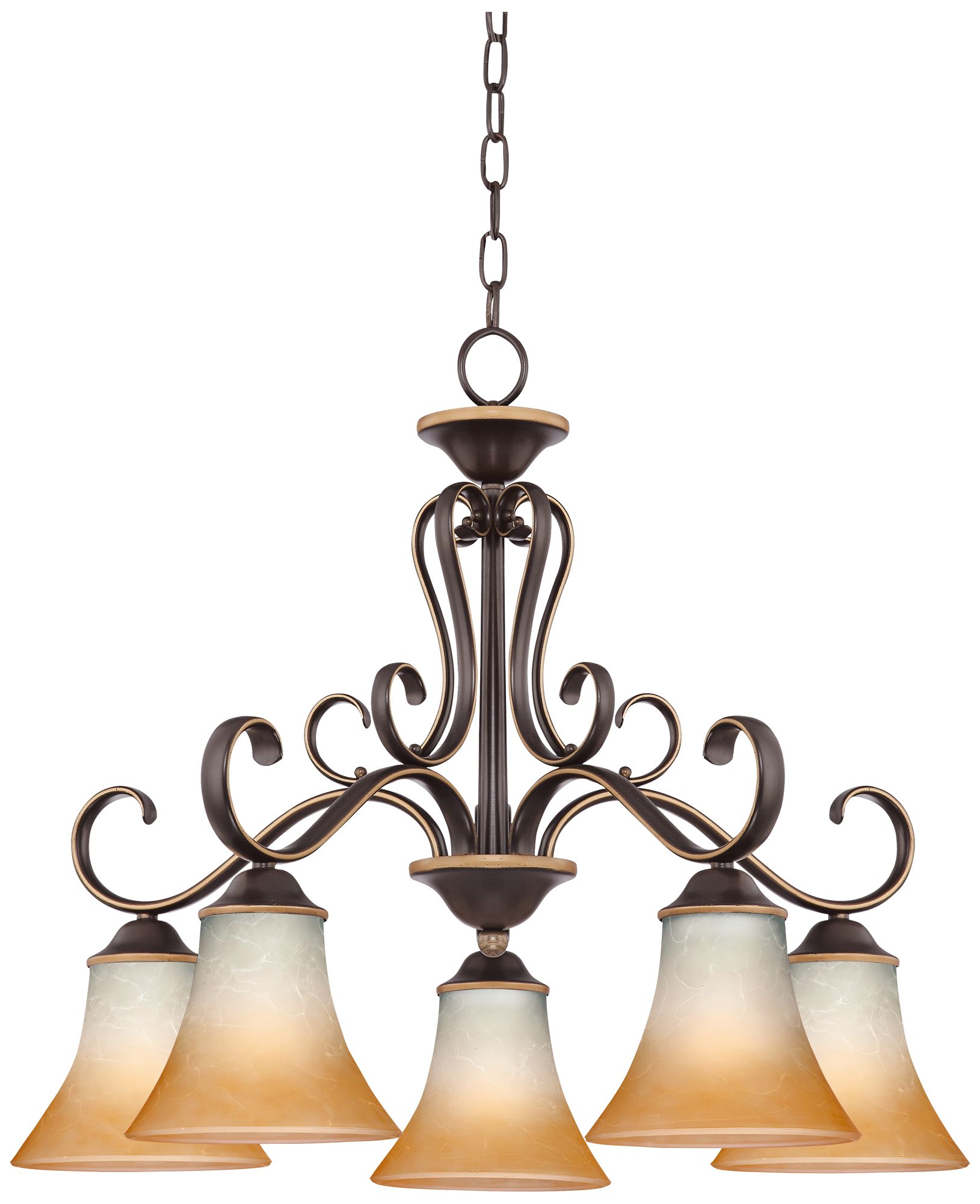 Duchess Palladian Bronze Dinette Five Light Chandelier