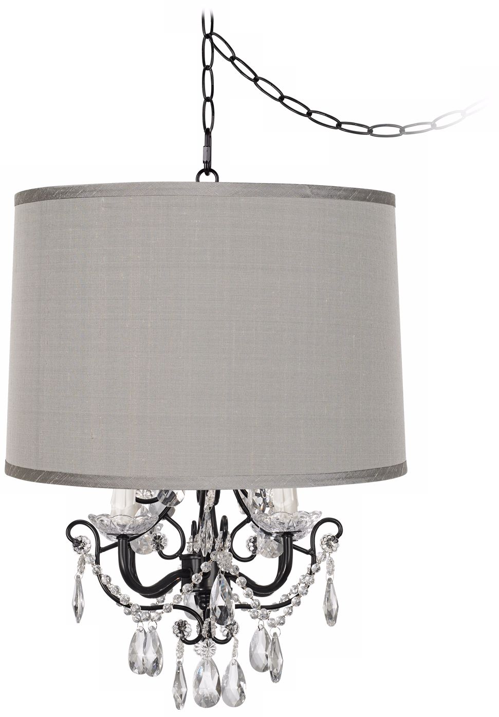 Crystal Glitter Designer Grey Shade Swag Chandelier