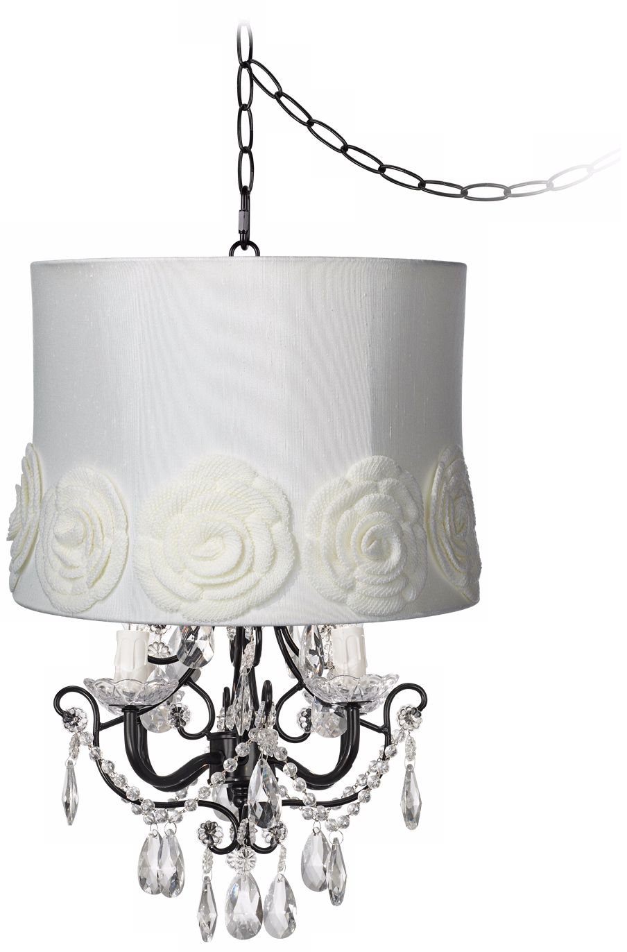 Crystal Glitter Designer Crochet Shade Swag Chandelier