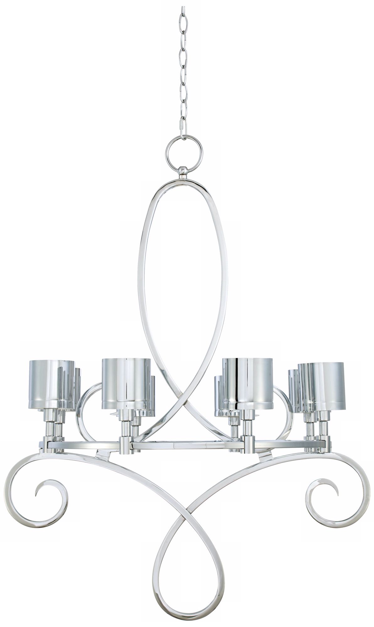 Curves and Chrome 31 1/2" Wide Chandelier