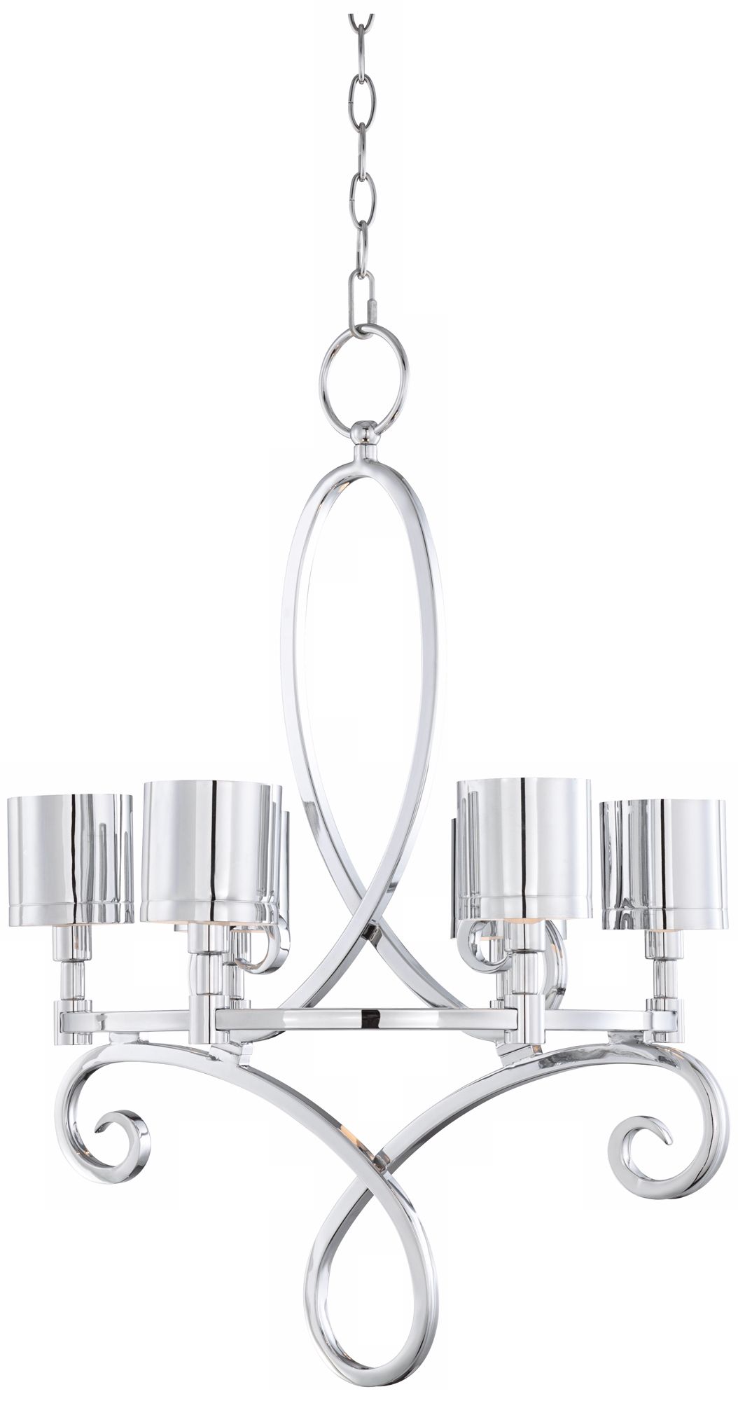 Curves and Chrome 22" Wide Chandelier