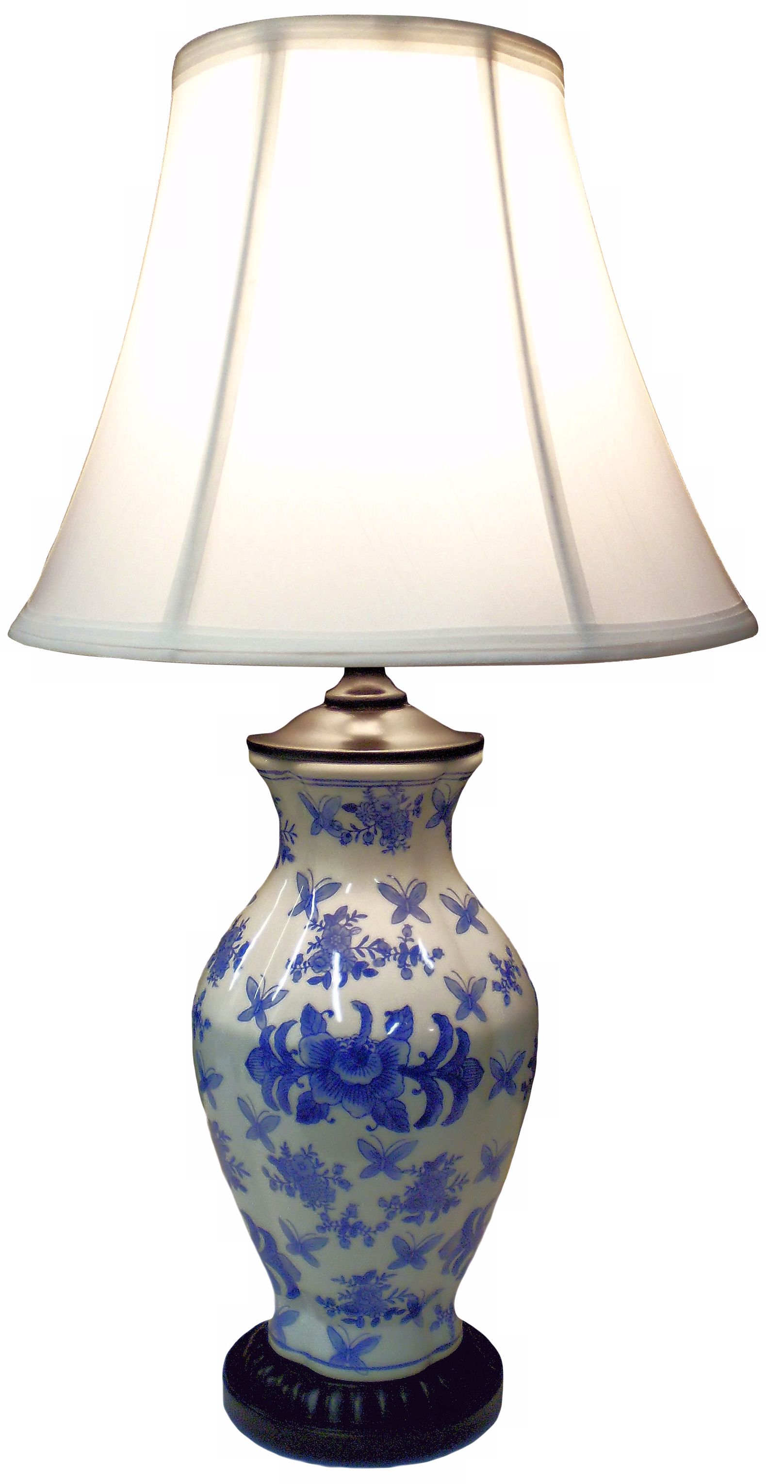 Maya Garden Collection Round Base Ceramic Table Lamp