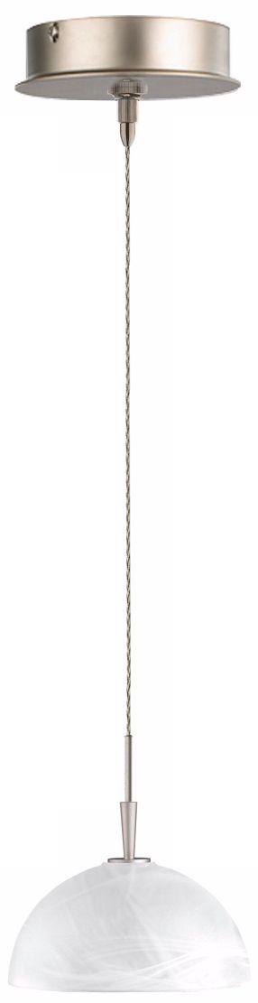 Alico Romano White Glass Nickel Mini Pendant