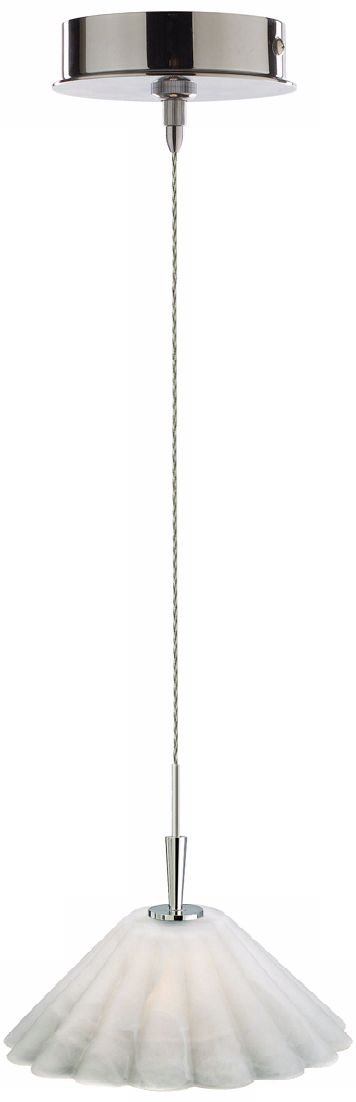 Alico Fantasia Grande White Glass Chrome Mini Pendant