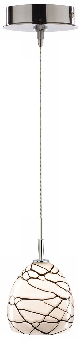 Alico Fila White and Black Glass Chrome Mini Pendant