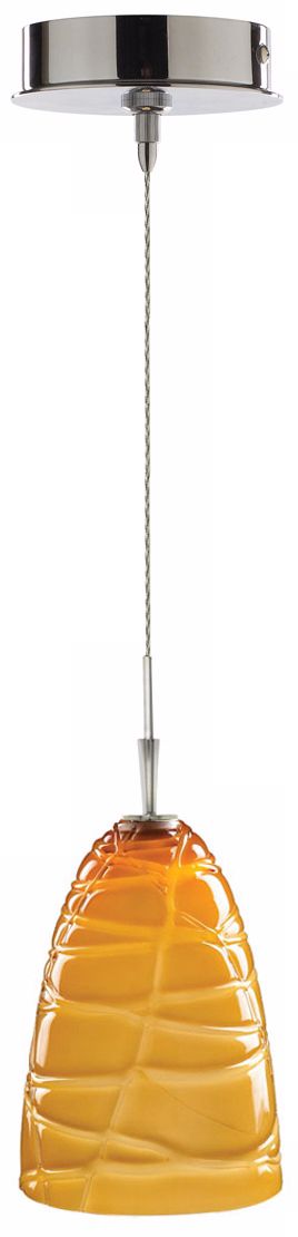 Alico Tortuga Amber Glass Chrome Mini Pendant