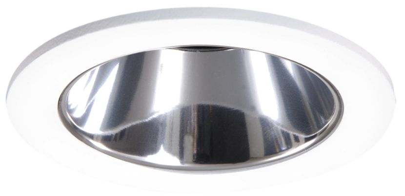 6" Shallow White/Haze Reflector Recessed Trim
