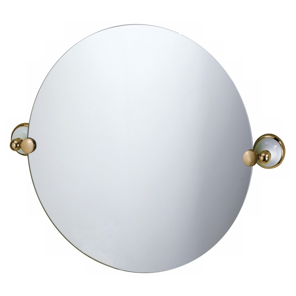 Gatco Franciscan Brass Round Tilt 19 1/2" High Wall Mirror   #P6541