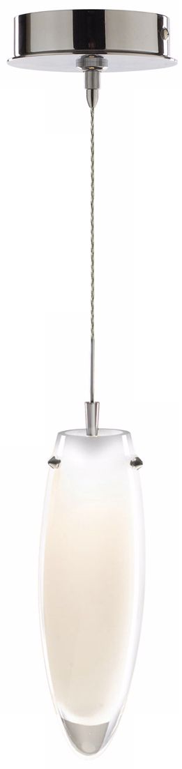 Alico Torpedo White Opal Glass Chrome Mini Pendant