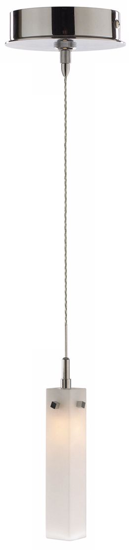 Alico Small Cube White Opal Glass Chrome Mini Pendant