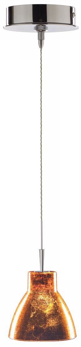 Alico Undula Gold Leaf Glass Chrome Mini Pendant P6803 P8011