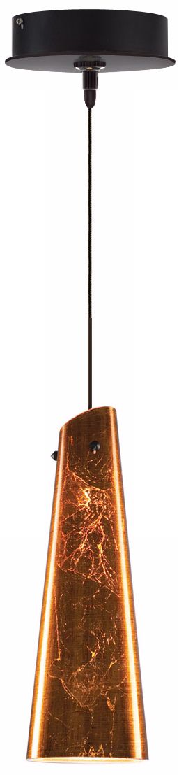 Alico Catasta Gold Leaf Glass Bronze Mini Pendant
