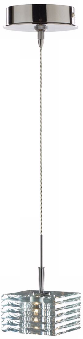 Alico Scintillio Square Clear Glass Chrome Mini Pendant
