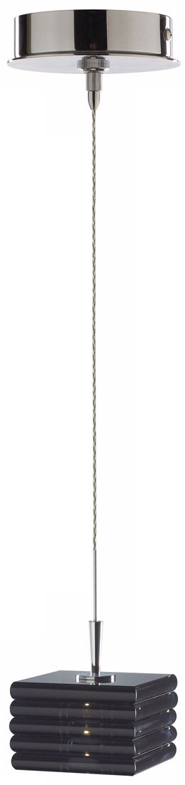 Alico Scintillio Square Black Glass Chrome Mini Pendant