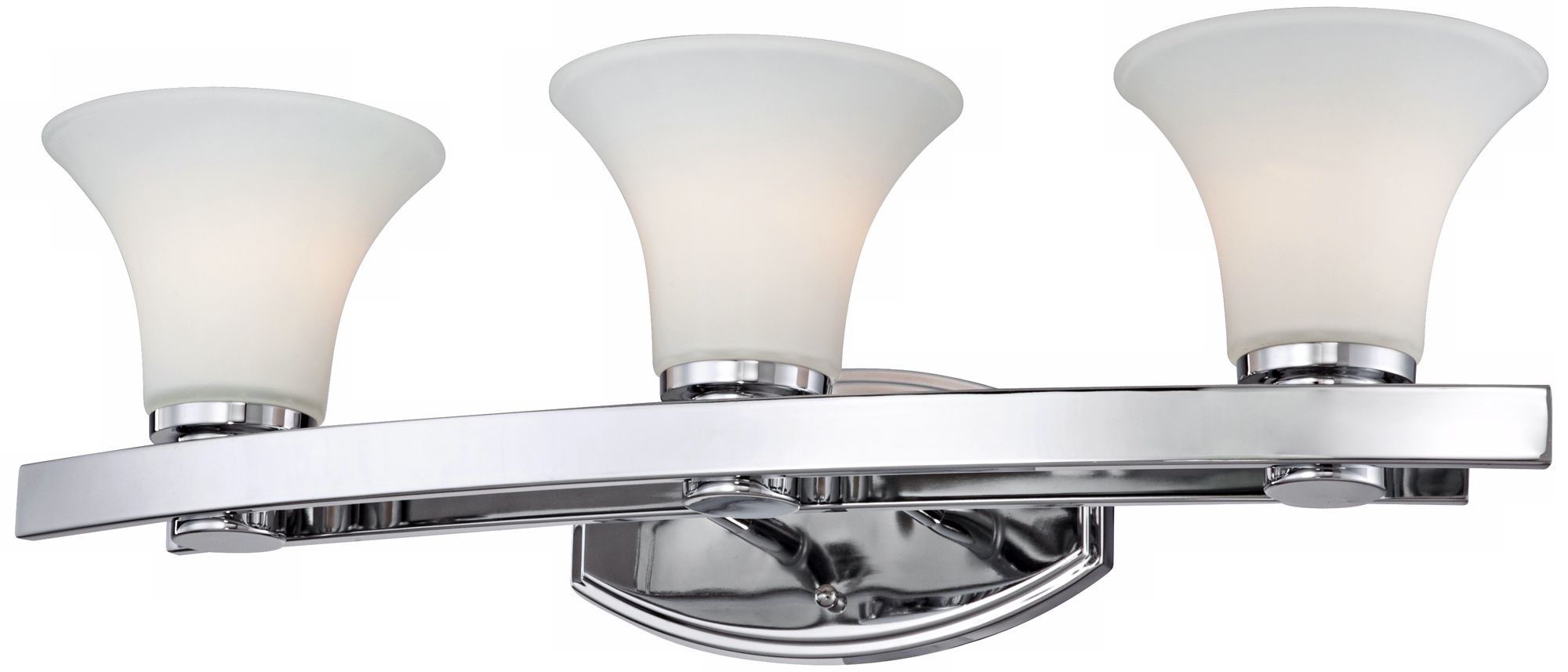 Possini Chrome and Etched Glass 24" Wide Bath Light Fixture