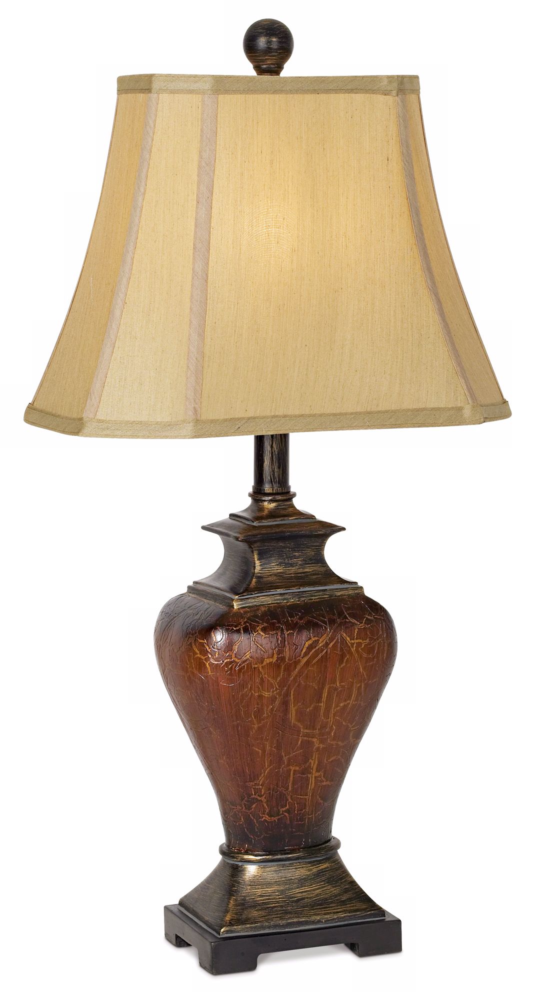 Tudor Brown Crackle Table Lamp P7651