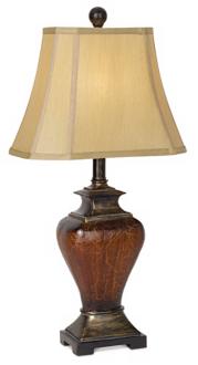 Tudor Brown Crackle Table Lamp P7651