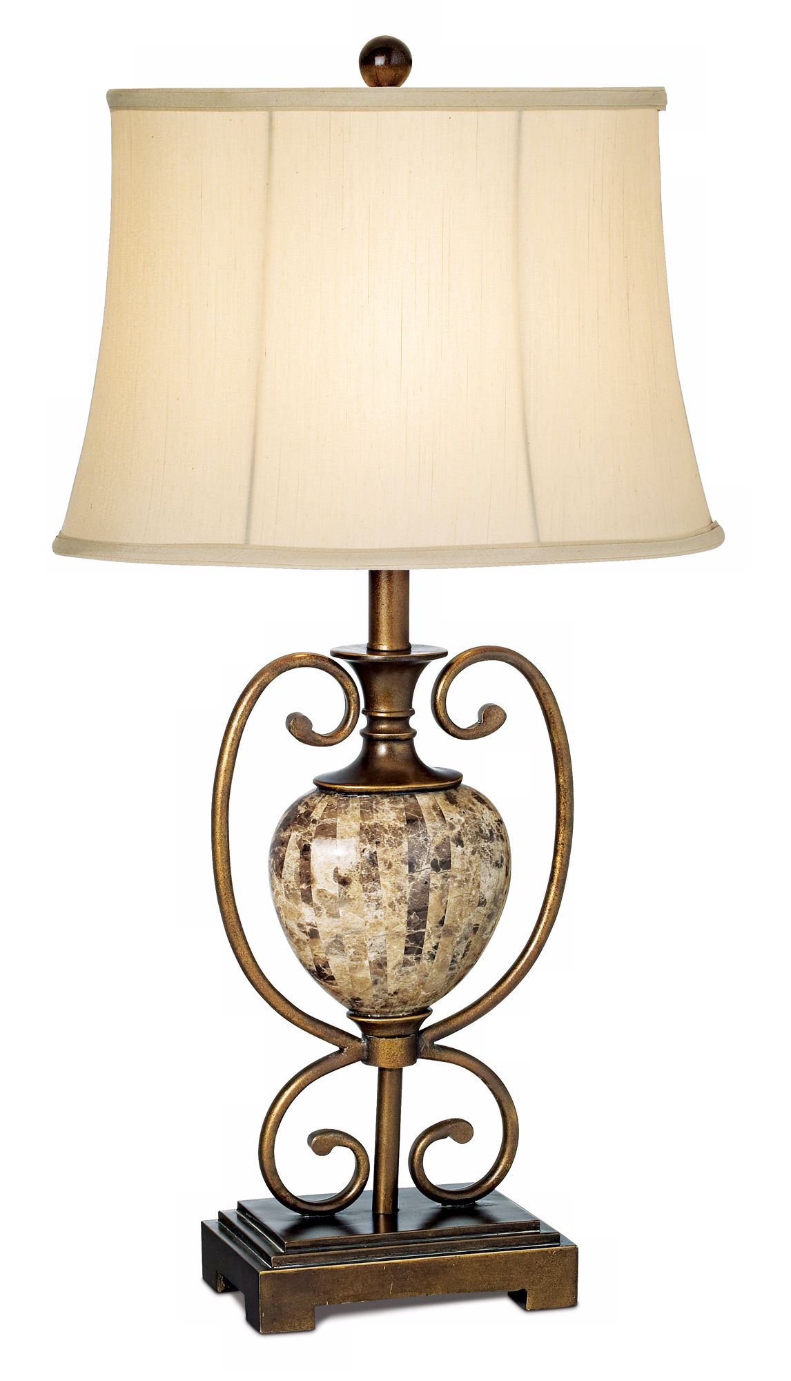 Colonial Riviere Faux Marble Table Lamp