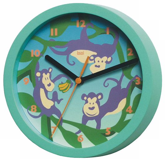 Monkey and Banana 8" Wide Childrens Wall Clock