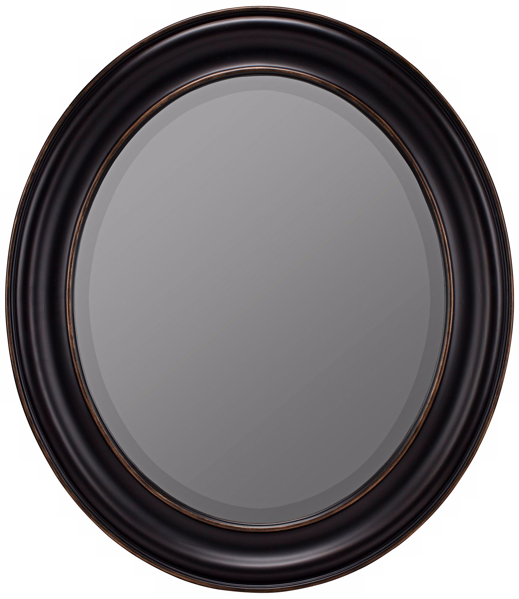 Willoughby Distressed Black 30" High Oval Wall Mirror
