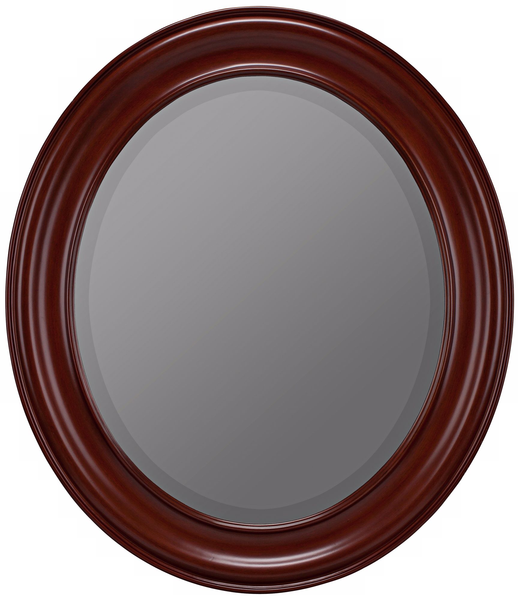 Willoughby Distressed Cherry 30" High Oval Wall Mirror