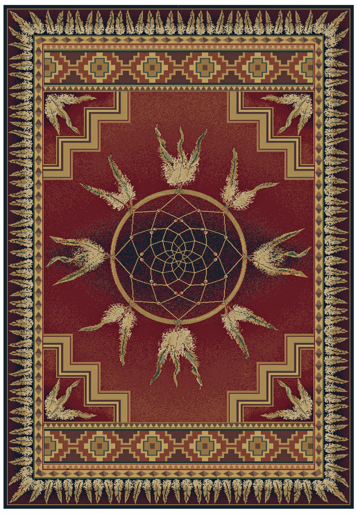 North Sky Collection Dreamcatcher Crimson 110x3 Area Rug P7994