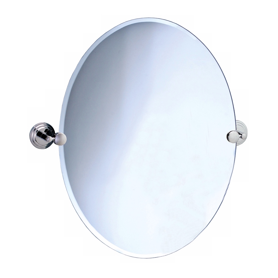 Gatco Marina Chrome Finish Oval 32" High Tilt Wall Mirror   #P7998