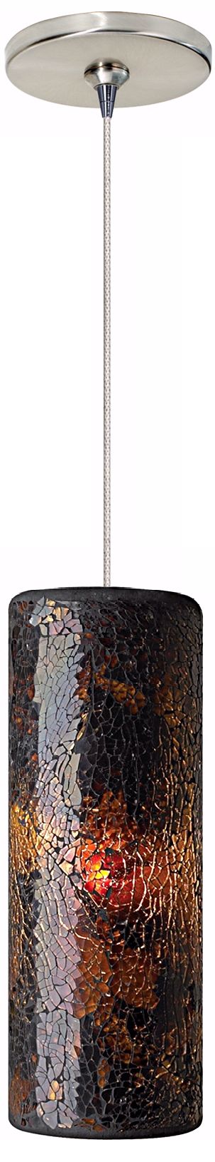 Veil Brown Glass Satin Nickel Tech Lighting Mini Pendant