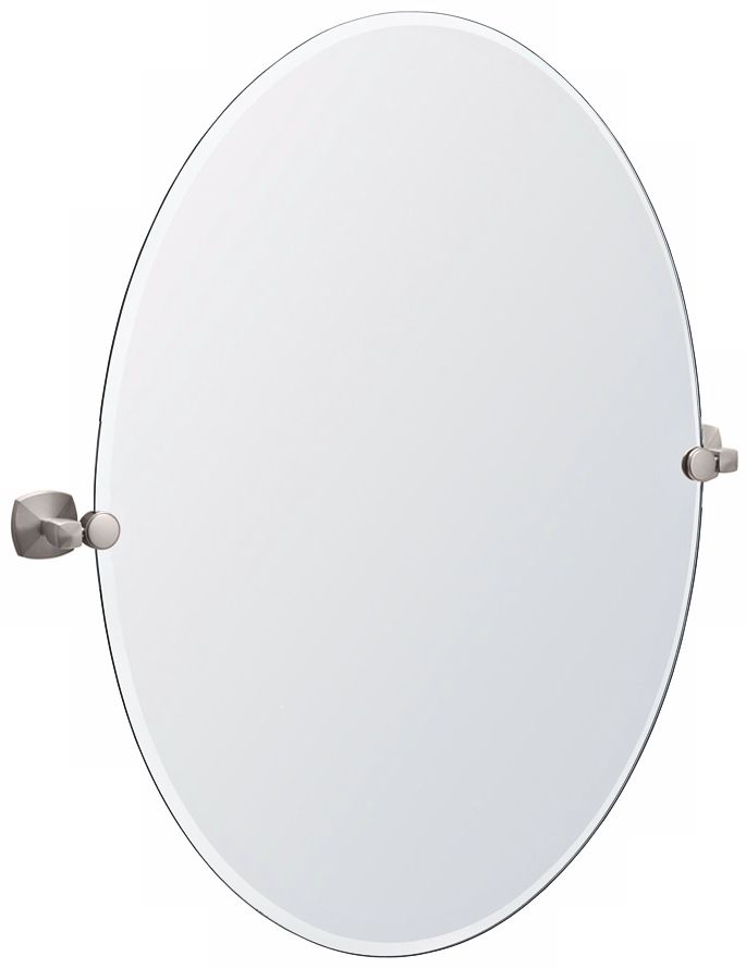 Gatco Jewel Satin Nickel Oval 32" High Tilt Wall Mirror