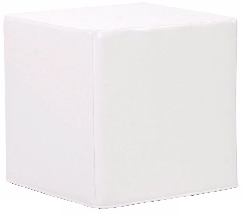 Soho White No-Tip Block Ottoman