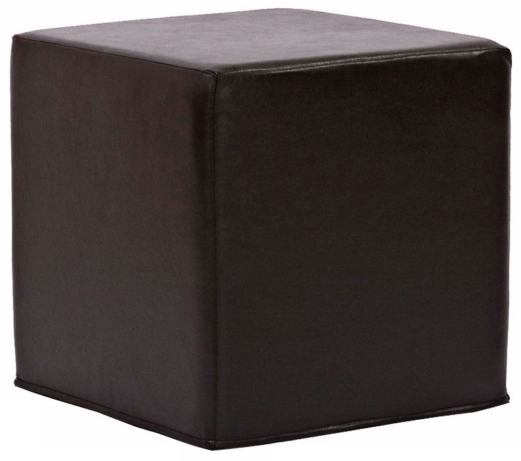 Howard Elliott Black Faux Leather No-Tip Block Ottoman