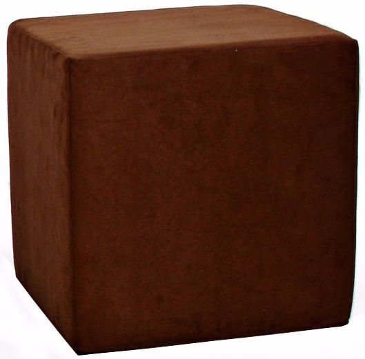 Howard Elliott Chocolate Microsuede No-Tip Block Ottoman