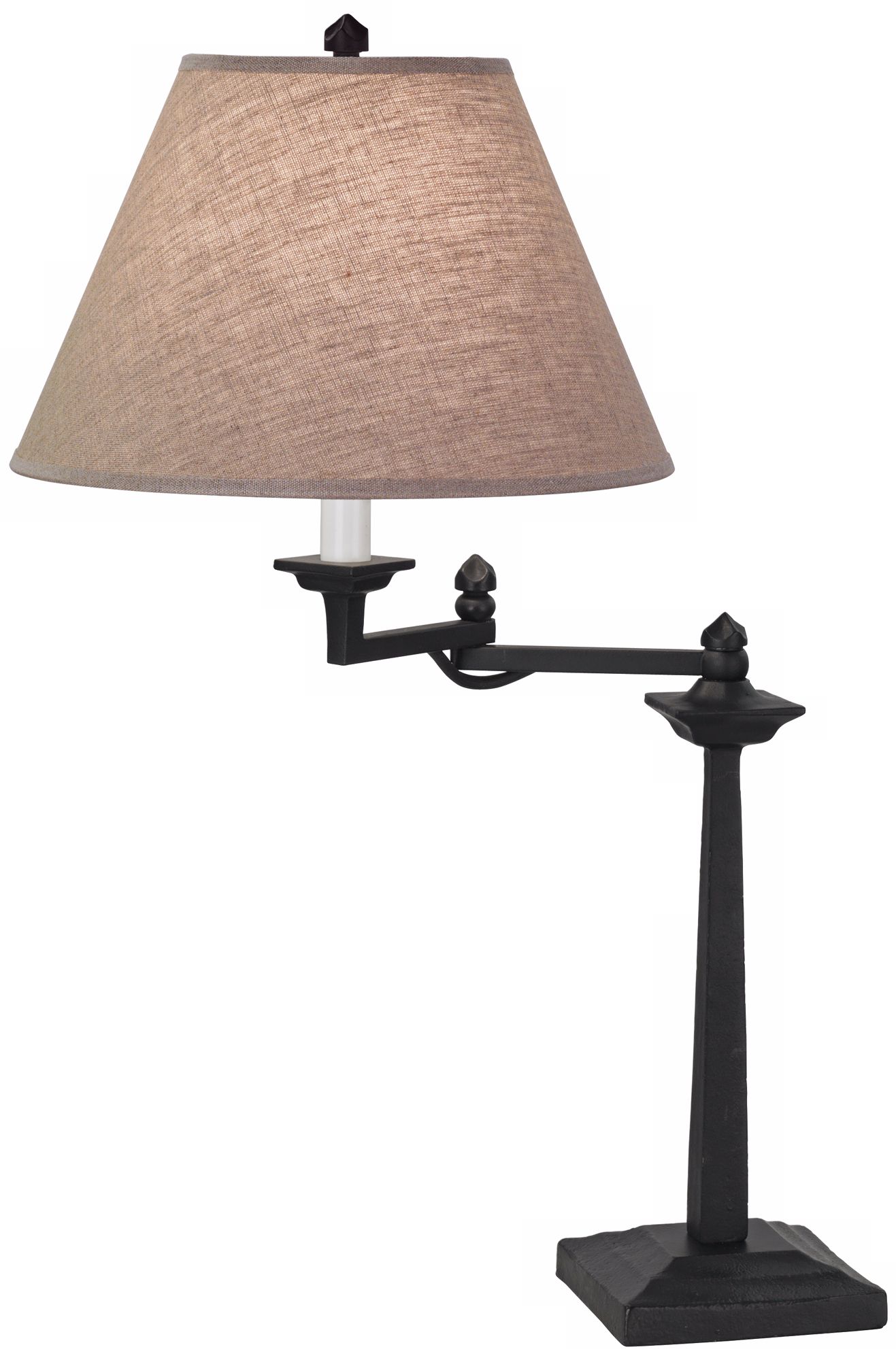 Robert Abbey Serge Swing Arm Black Wrought Iron Desk Lamp