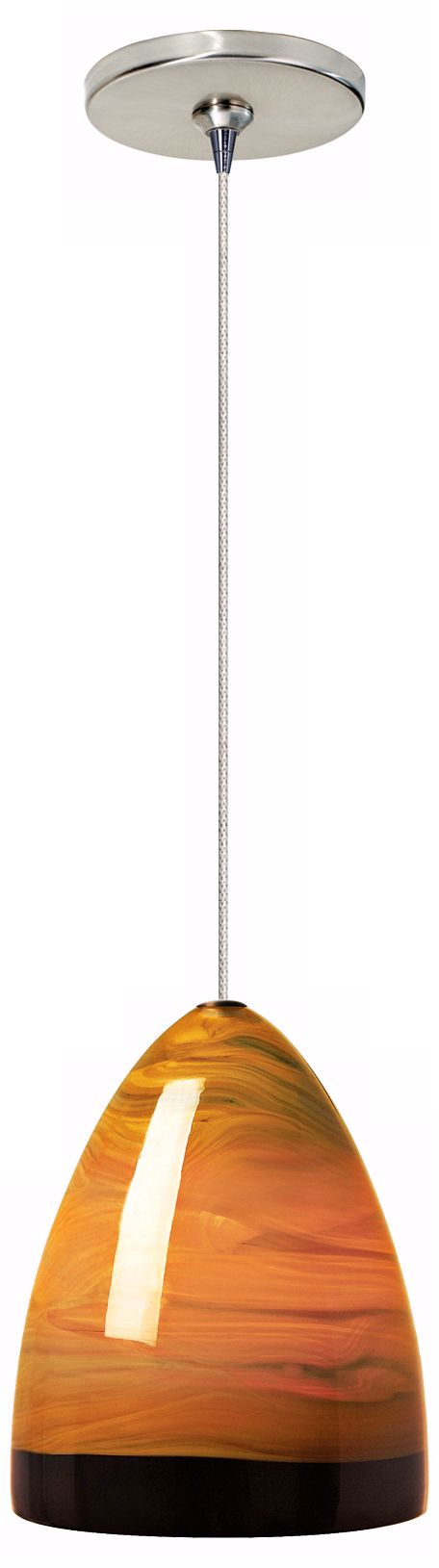 Nebbia Brown Glass Satin Nickel Tech Lighting Mini Pendant