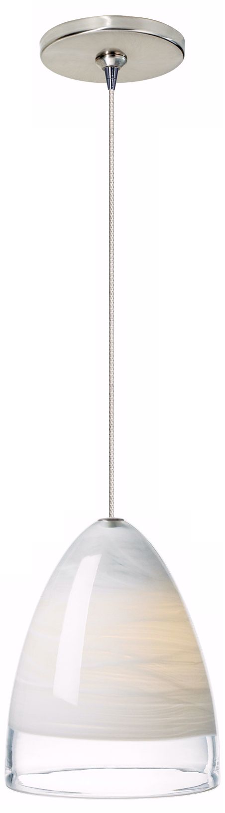 Nebbia White Glass Satin Nickel Tech Lighting Mini Pendant