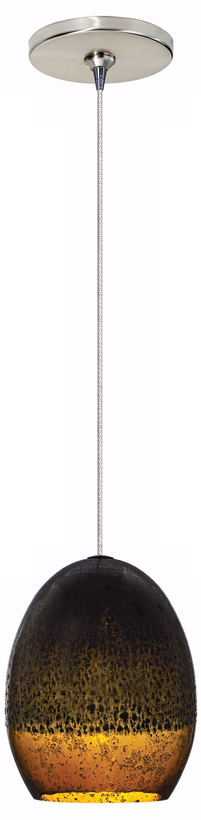 Silver Glaze Brown Glass Satin Nickel Tech Lighting Mini Pendant