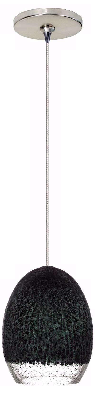Silver Glaze Aqua Glass Satin Nickel Tech Lighting Mini Pendant