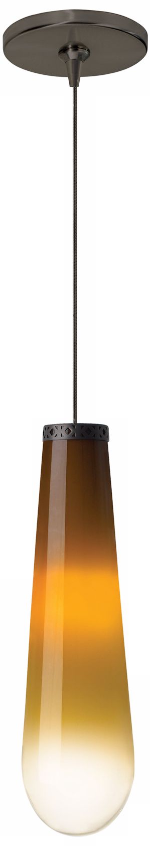 Cue Amber Glass Bronze Tech Lighting Mini Pendant