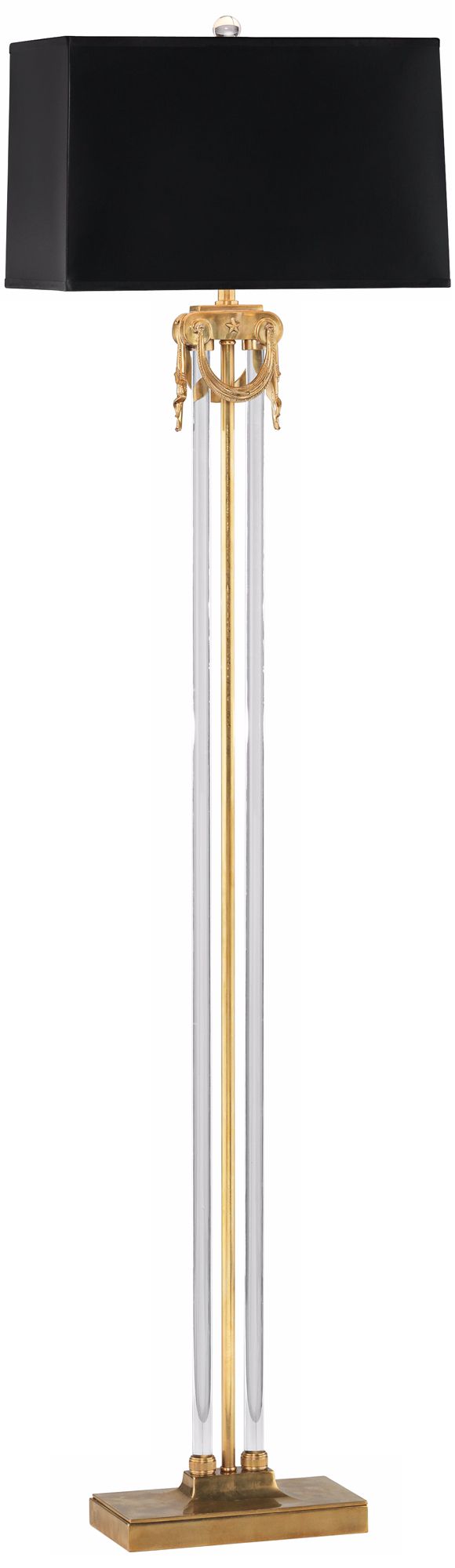 Mary McDonald Josephine Brass Crystal Black Shade Floor Lamp