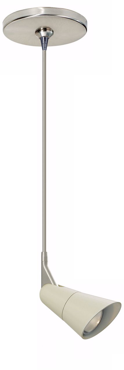 Scania Linen 12" Satin Nickel Tech Lighting Mini Pendant