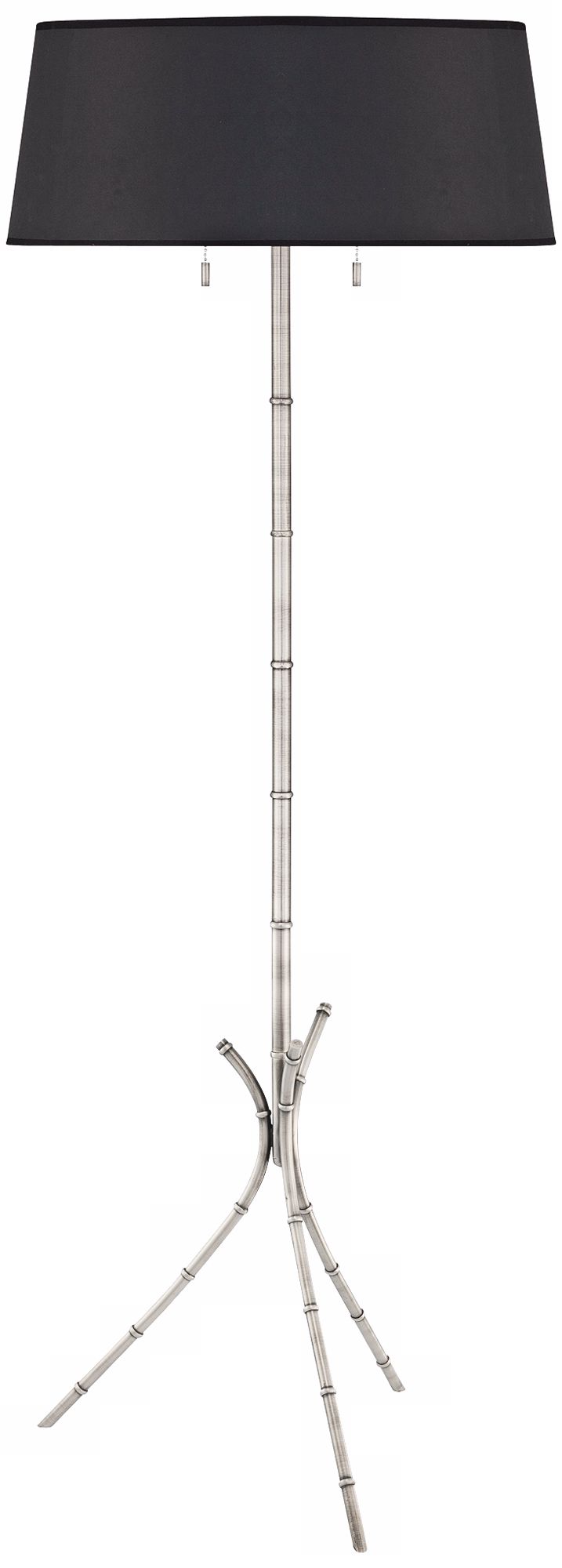 Quoizel Epoch Pewter Plated Bamboo Black Shade Floor Lamp