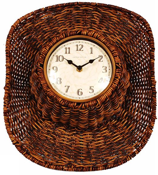 Faux Rattan Cowboy Indoor Outdoor 14 High Wall Clock P8960