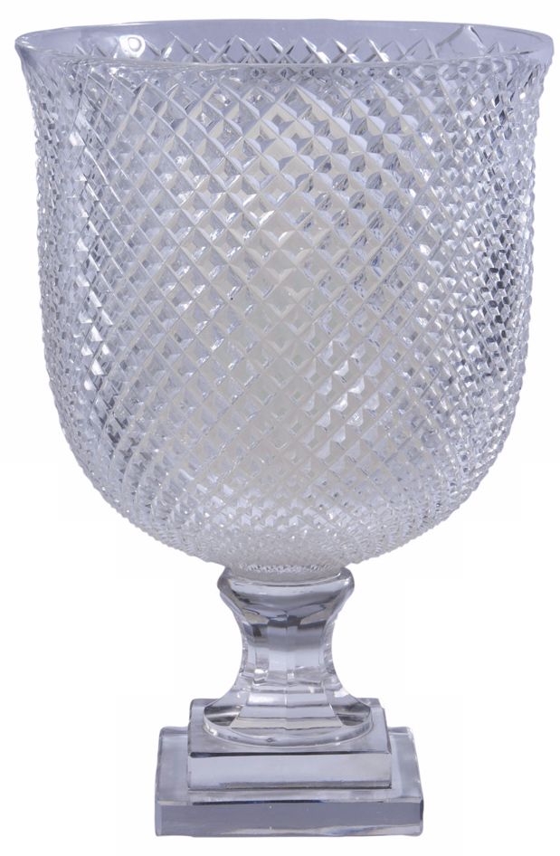 Diamondcut Crystal Large Hurricane Candle Holder
