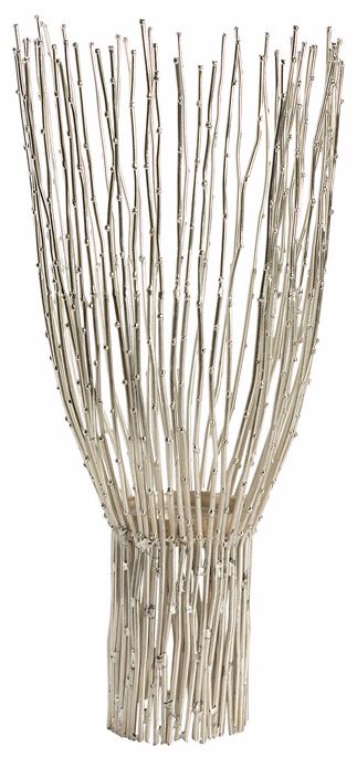 Nickel Dot Wire 18" High Hurricane Candle Holder