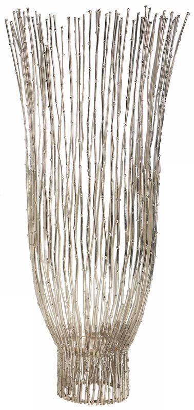 Nickel Dot Wire 24" High Hurricane Candle Holder