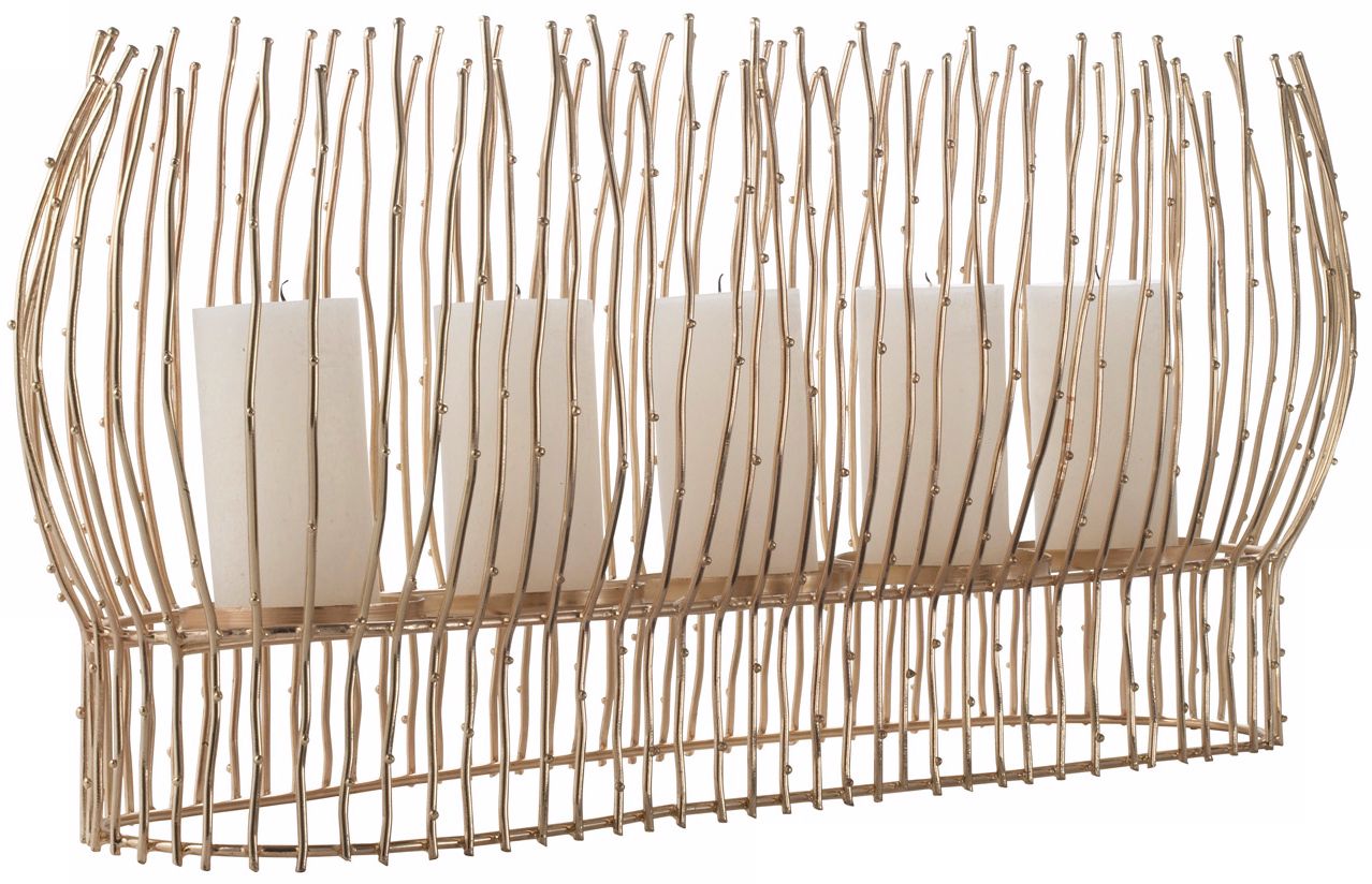 Gold Dot Wire Centerpiece Candle Holder
