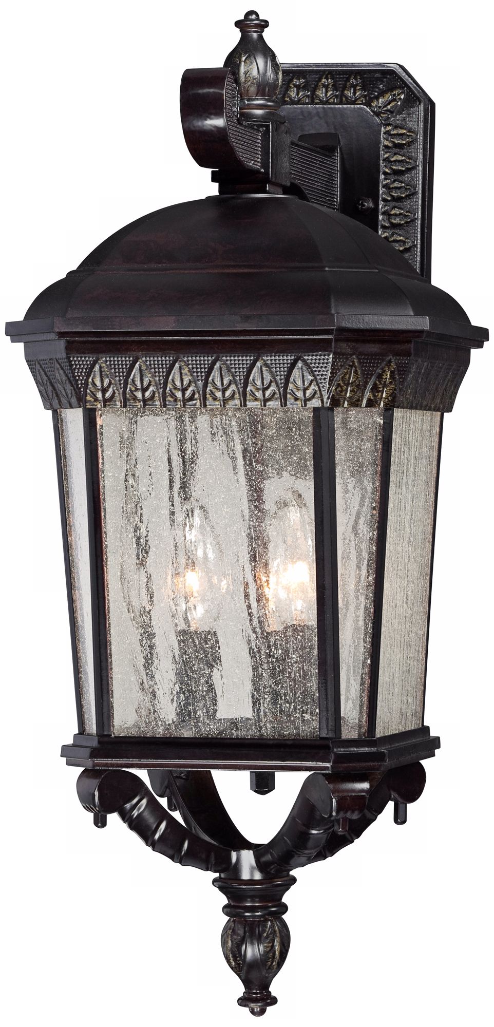 Leaf Trim Rust Finish 21 1/4" High Down Outdoor Wall Light