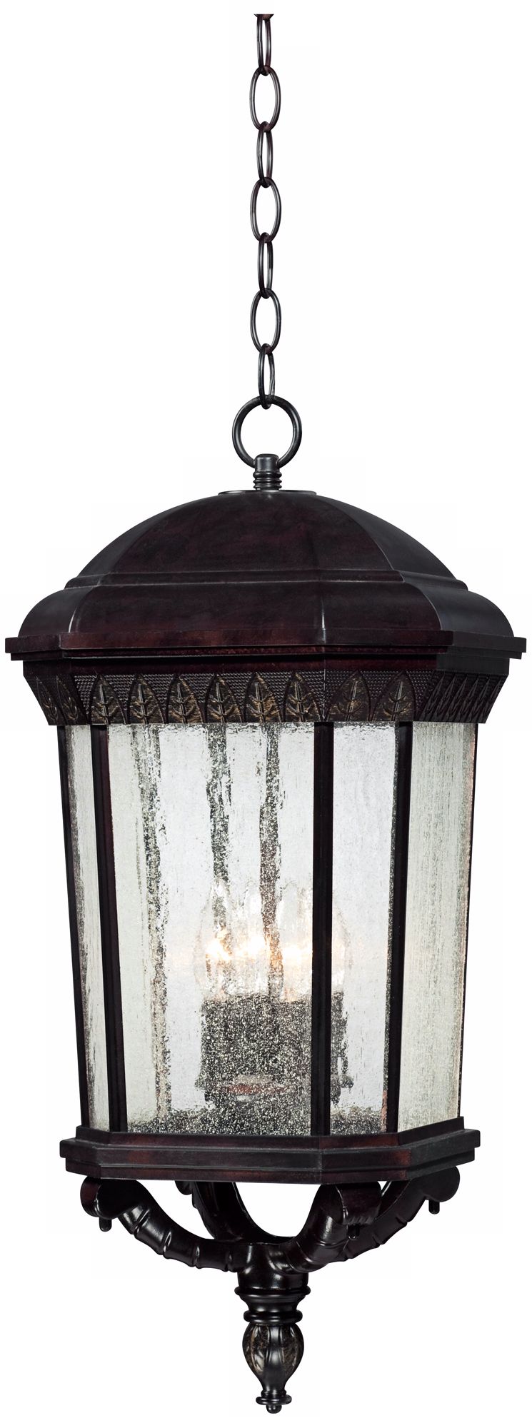 Leaf Trim Rust Finish 26 3/4" High Outdoor Hanging Light (P9340)